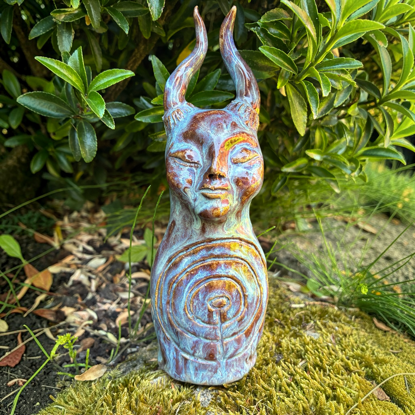 Multi-Coloured Horned Spirit Totem Cup and Ring
