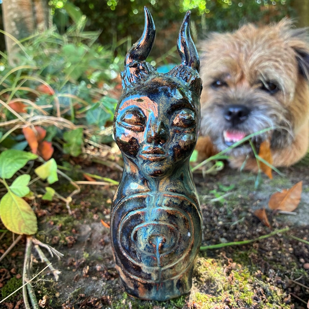 Black Horned Spirit Totem Cup and Ring