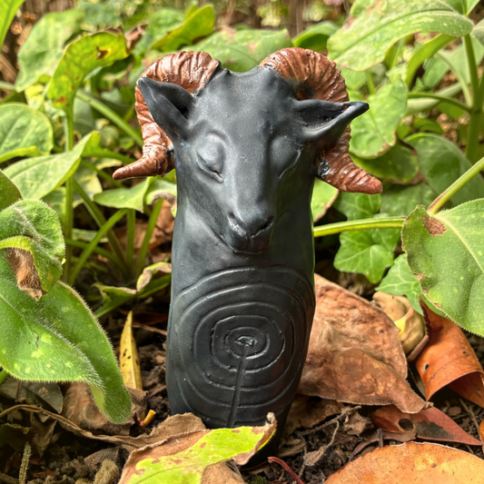 Goat Animal Totem with Cup and Ring