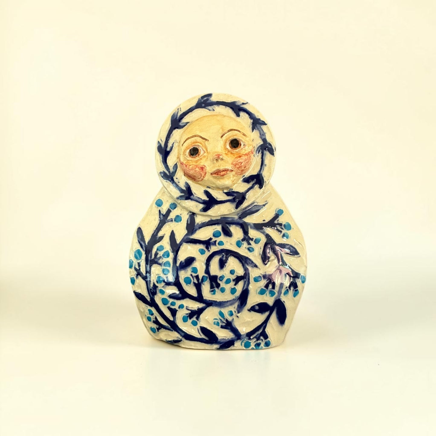 Sgraffito Moon Spirit Blue and Turquoise