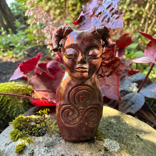 Brown Horned Spirit Totem Triskele