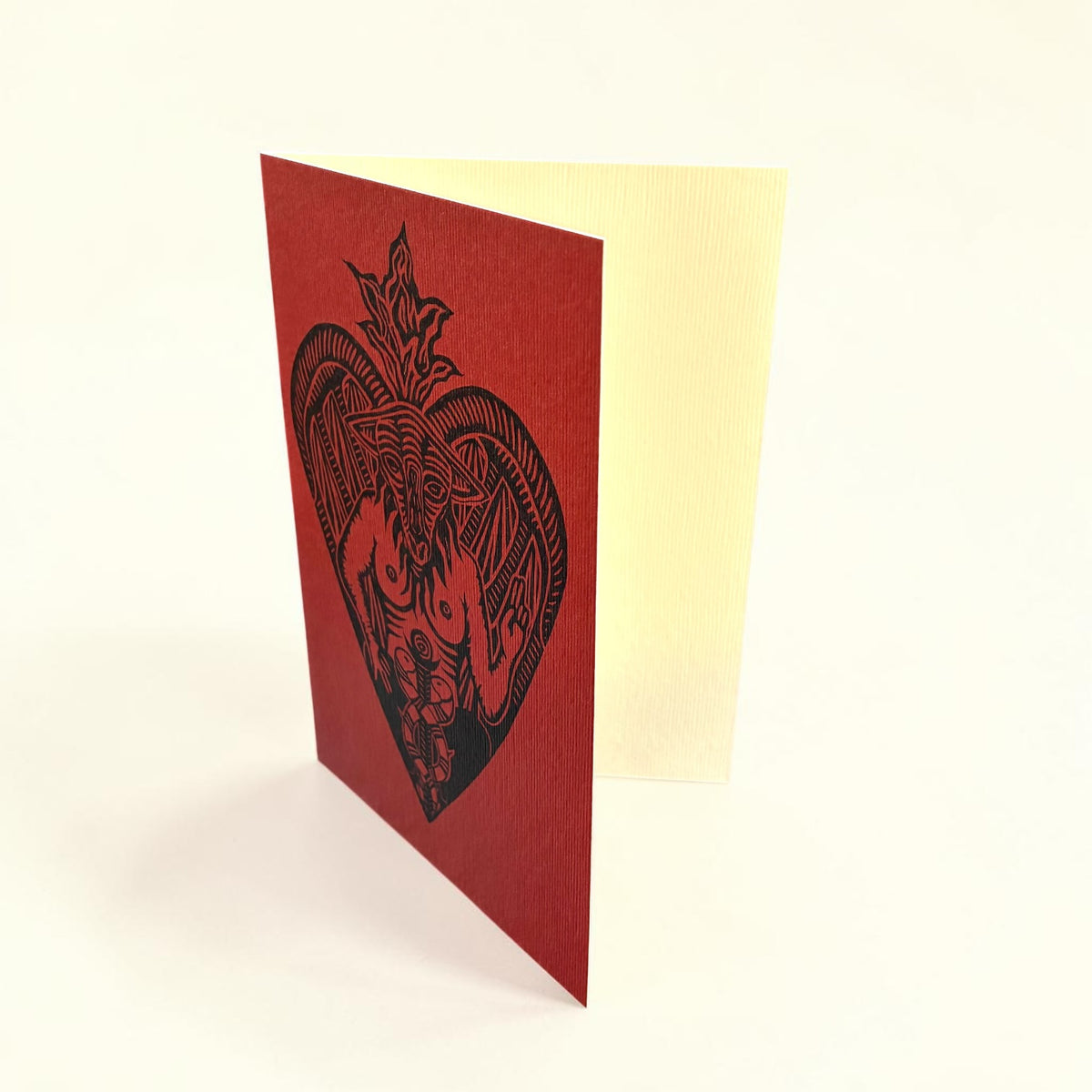 Baphomet Let Love Rule Greetings Card