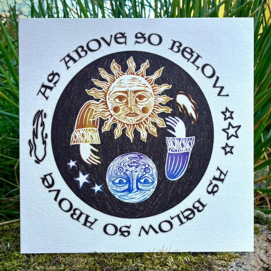 As Above So Below Greetings Card