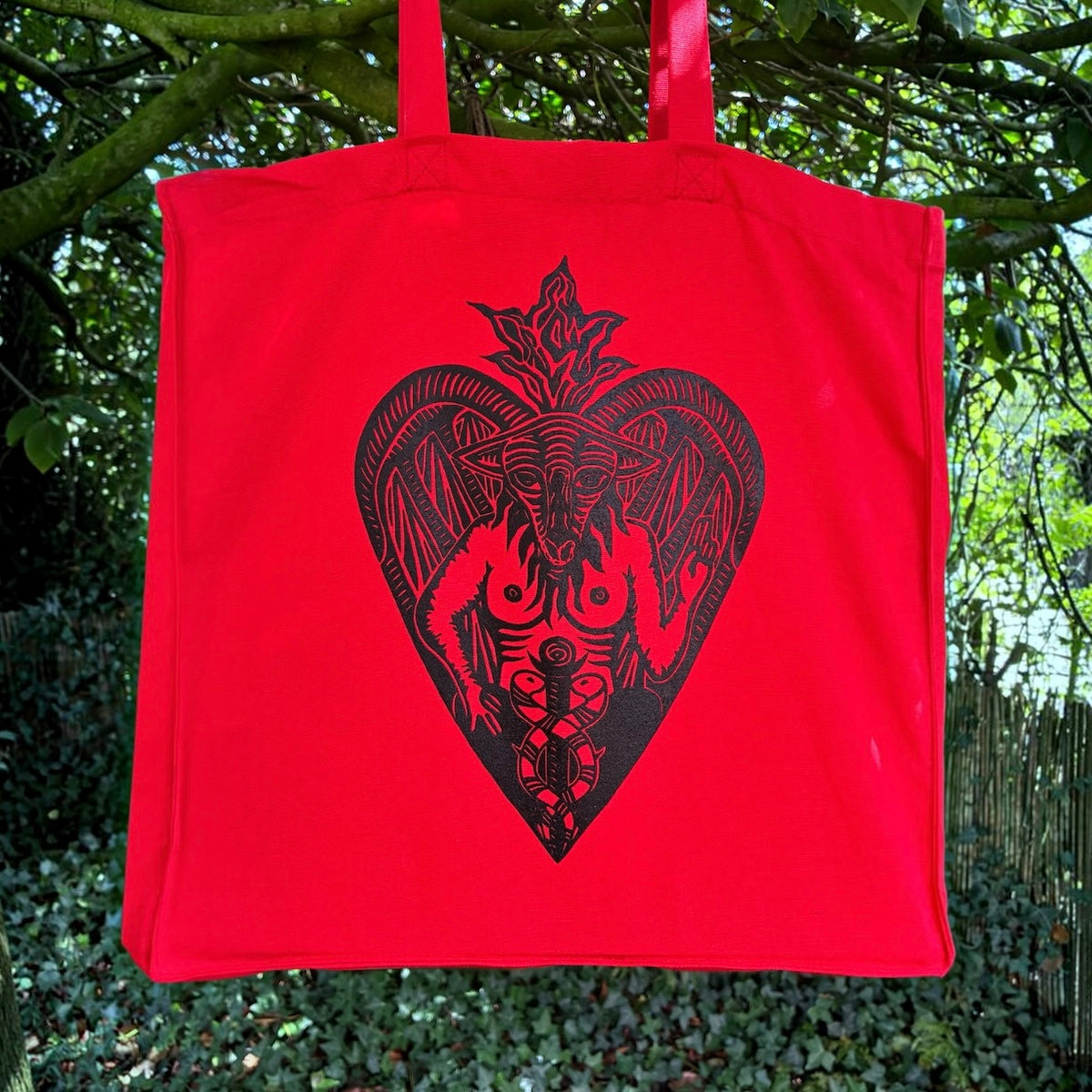 Baphomet Red Tote Bag