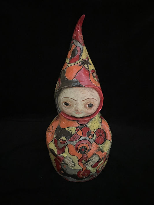 Witch Sculpture with Abstract Surrealist Decoration (Martha)